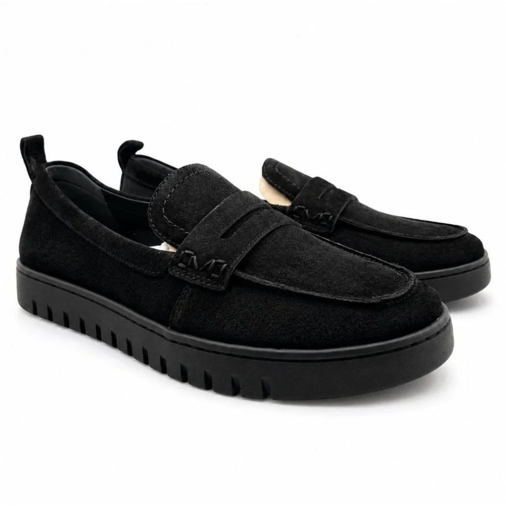 VIONIC Uptown Supportive Loafers Womens 10 Black Suede Leather Arch Support $139